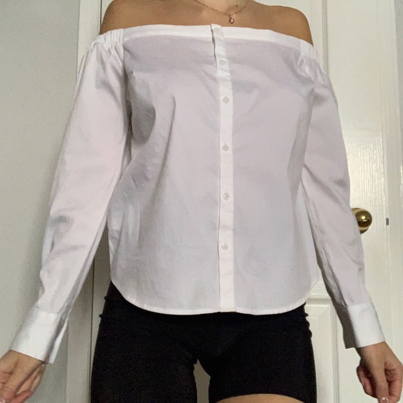 Express white linen off the shoulder top - Picture 3 of 3